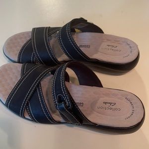 COPY - Clarks Collection Leather Slide Sandals